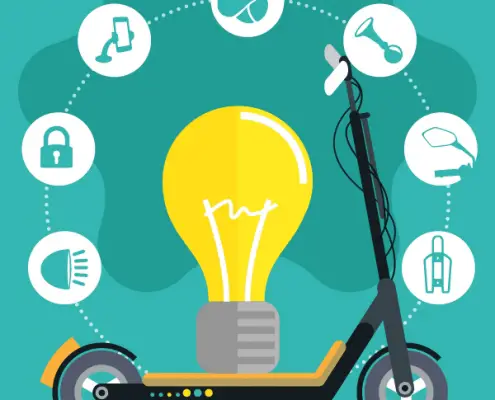 Electric Scooter image with light bulb at center