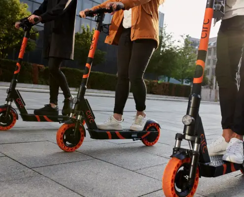Circ's electric scooters with solid tires and swapable batteries